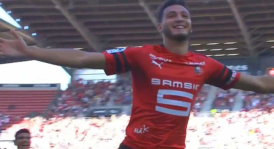 Vidéo du premier but de Rami Bensebaïni avec Rennes