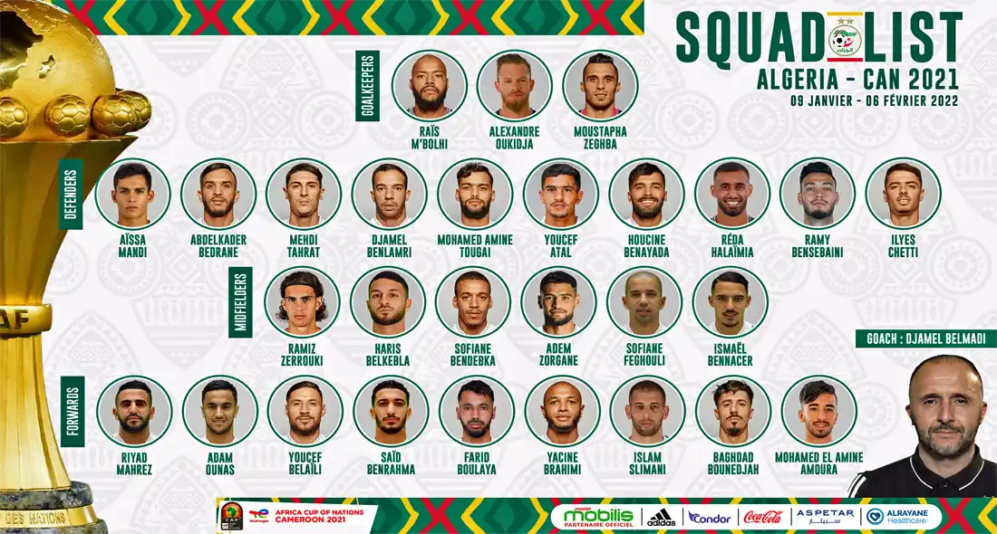 CAN 2021 – ALGERIE : La liste des 28 joueurs retenus par Djamel Belmadi